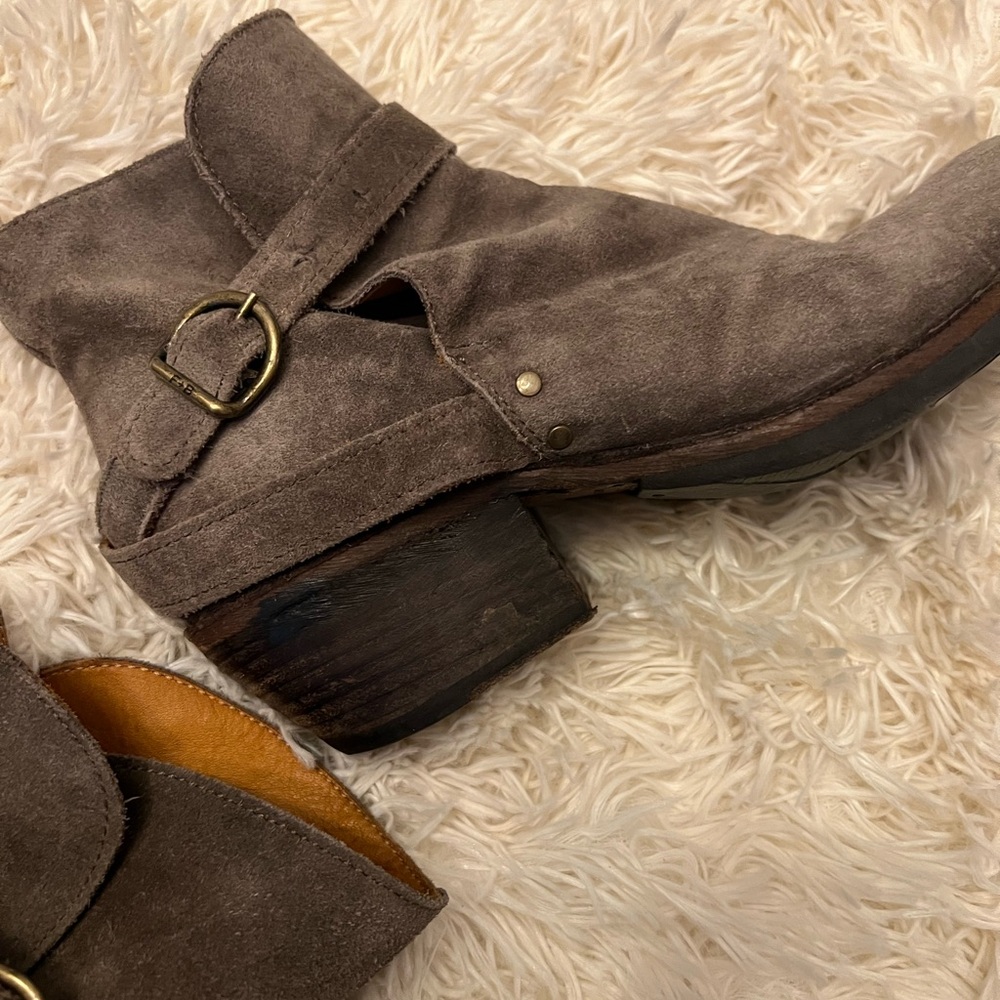 Florentini & Baker Distressed Suede Booties.